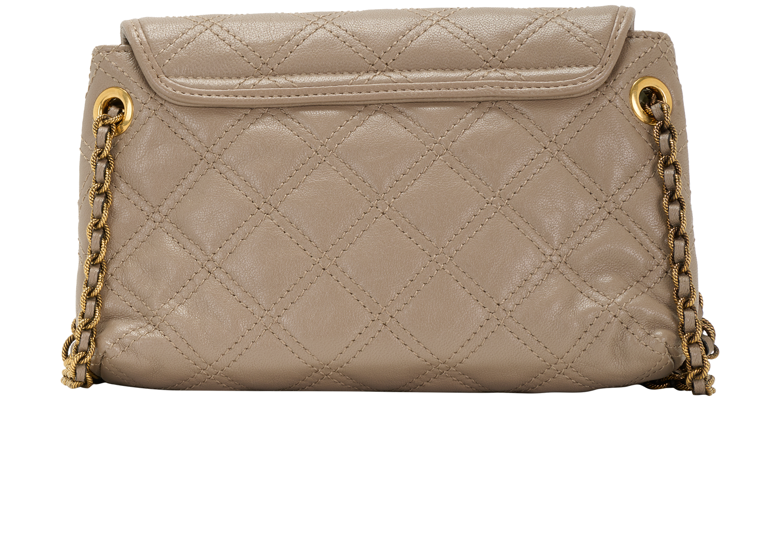 Quilted Shoulder Bag, &pound;110, Handbags, Taupe, Leather, Back view